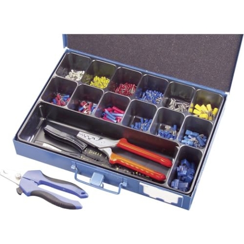 No Name 10044 810781 Crimphülsen Set 1403 Stück Metall 0,705 mm² 10 mm² Weiß, Gelb, Rot, Blau, Metall