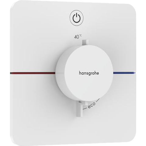 hansgrohe ShowerSelect Comfort Q - Thermostat Unterputz, Armatur mit Sicherheitssperre (SafetyStop) bei 40° C, Thermostat, Mischbatterie für 1 Verbraucher, Mattweiß