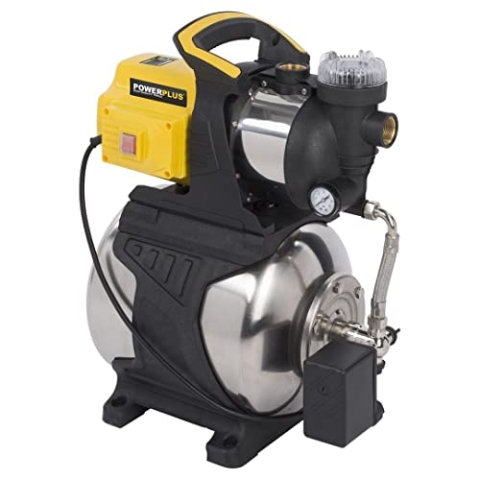 Powerplus Elektrische Wasserpumpe POWXG9576-1200 W Druckwasserpumpe mit 35°C Höchsttemperatur und 3800 l/h Förderleistung, Haushaltsgeräte, Wasser-Pumpe für Haushalt