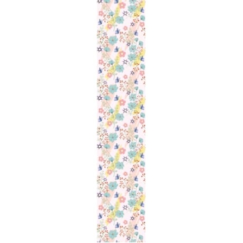 Ambiance Sticker Vliestapete, vorgeklebt, Rolle, blaue Blumen, dekorativ, 1 Rolle mit 300 x 60 cm (H x B)