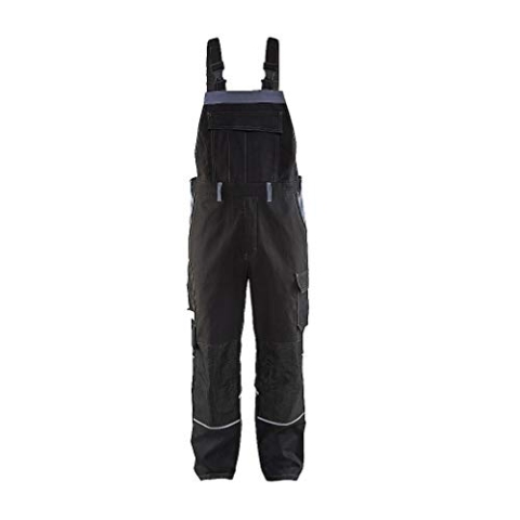 Blaklader 28611516 ANTI-FLAMMEN-LATZHOSE, Schwarz/ Grau, grootte D116