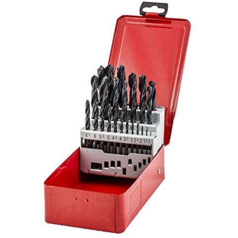 Fischer 96349 Set mit 25 Metallbohrern DIN338 1-13 543328, neutral, Estuche De Brocas Metal HSS-R Din 338 25Uds de 1-13mm