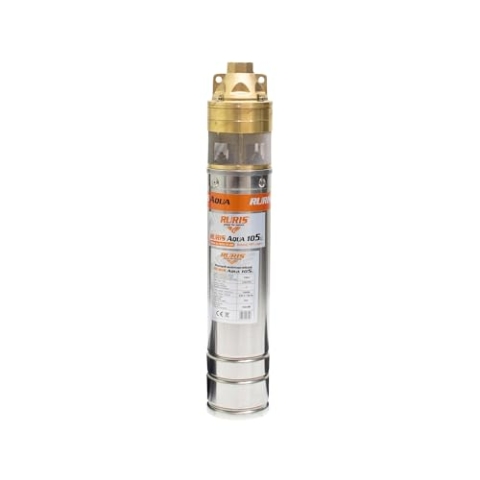 Ruris Tauchpumpe Aqua 105, 1500 W, Durchflussmenge 2600 l/h, Förderhöhe 140 m, Kabel 30 m, Kupfermotor, 3 Etagen, Edelstahl, IP68, sauberes Wasser, Brunnen, Bewässerung, Garten