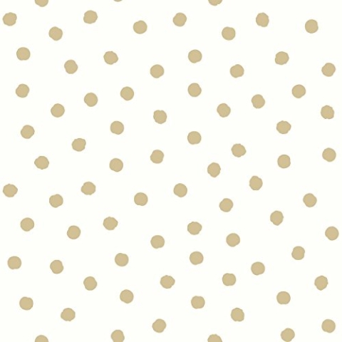 RoomMates RMK3524WP Tapete zum Abziehen und Aufkleben, 52,1 cm x 5 m, Metallic Gold Punkte