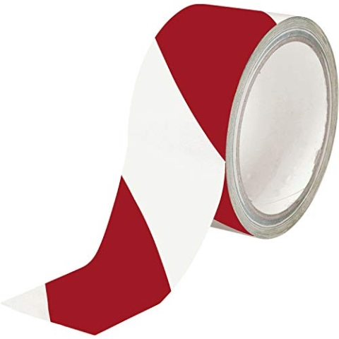 Kroschke R 16910 Warnmarkierungsband rot/weiß 50mmx16,5m,