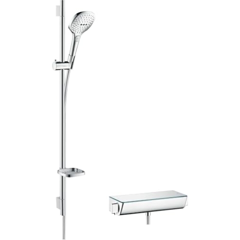 hansgrohe Set ECOSTAT SELECT COMBI 27039400 m.Brausestange. 0,90m weiss/verchromt, Chrom