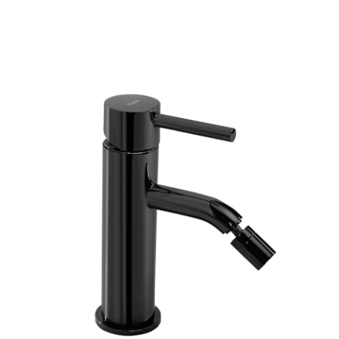 Rea Lungo Schwarz/Chrom Bidet-Wasserhahn, Messing, Einhebelmischer für WC, WC, Badezimmer (Metallic-Schwarz)