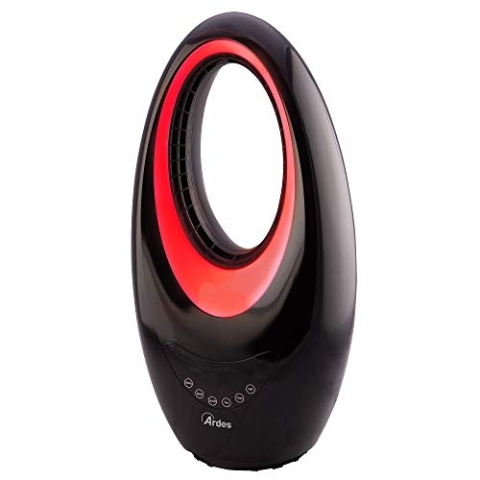 ARDES - AR4P04R SAURON Oszillierender Keramik-Bladeless-Heizlüfter, Heizlüfter ohne Flügel, leiser Heizlüfter Smart mit LED-Touch-Display, 12-Stunden-Timer und LED-Nachtlicht 4 Farben