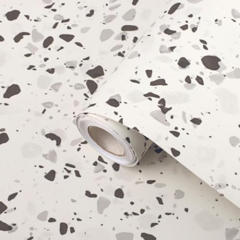 Ambiance Sticker Terrazzo Boden-Klebeband, rutschfest, wasserdicht, Meterware, für Wohnzimmer, Schlafzimmer und Esszimmer – Höhe 60 cm x Länge 40 m