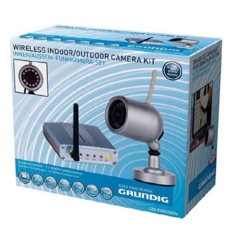 Grundig 72789 Indoor/Outdoor Kamera Set mit USB-Empfanger (2-teilig, CMOS-Sensor, 13-Infrarot LED, Range bis 100m)