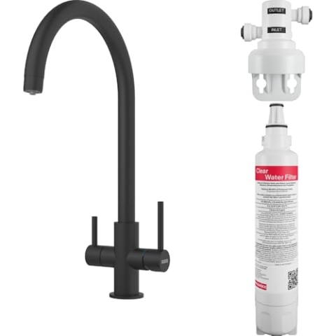 Franke 160.0702.681, Küchenarmatur für gefiltertes Wasser Lina Clear Water, Matte black