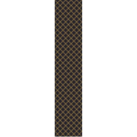 Ambiance Sticker Vliestapete, vorgeklebt, Rolle, Retro, Ornamente, Dunkelblau und Gelb, dekorativ, 1 Rolle mit 300 x 60 cm