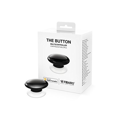 FIBARO HomeKit enabled The Button Black / iOS Bluetooth Drahtlose Tragbare Schalt-Knopf, Schwarz, FGBHPB-101-2