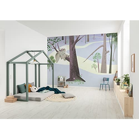 Komar Disney Vlies Fototapete - Dumbo Sleep on Tree - Größe: 400 x 280 cm (Breite x Höhe) - Elefant, Kindertapete, Kinderzimmer, Tapete - IADX8-044