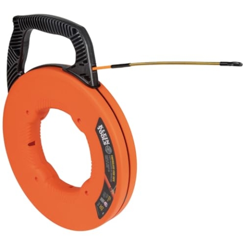 KLEIN TOOLS Fiberglas-Einziehband mit Spiralführungskopf aus Stahl, 15,2 m, Orange / Schwarz