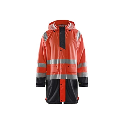 Blaklader 43242000 REGENJACKE HOCHVISIERSTUFE 1, Rot/Schwarz, grootte S