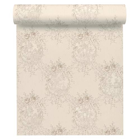 A.S. Création Vliestapete Chateau 5 Tapete mit floralen Ornamenten 10,05 m x 0,53 m grau metallic Made in Germany 344995 34499-5