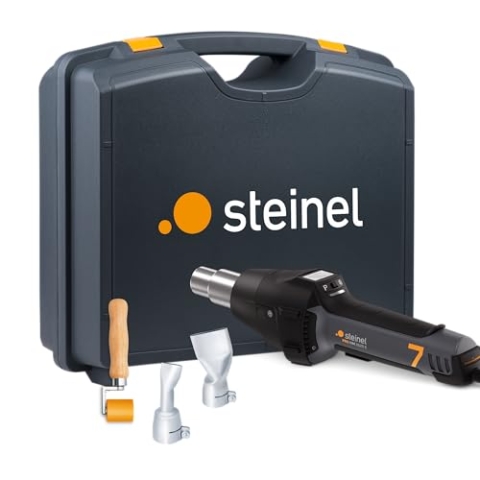 Steinel Heißluftpistole HM 2620 E Planen-Set inkl. Düsen und Andrückrolle, 2300 W Heißluftgebläse, Temperatur 50-700 °C, mit Keramikheizung