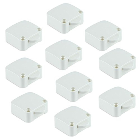 Emuca 5070915 Kontaktschalter für Möbeltür, 2 Positionen ON-OFF, Set Weiß, 10 Stück