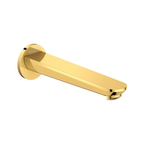 Duravit Wave Wanneneinlauf, Badewanneneinlauf mit runder Wandabdeckung, Zulauf Badewanne, Gold Poliert