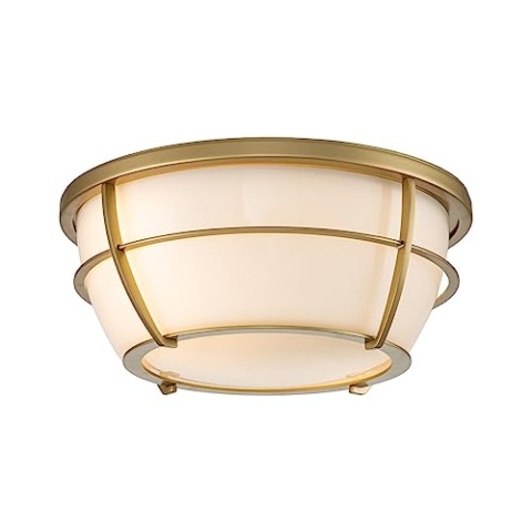 Elstead Quoizel Chance Badezimmer-Deckenleuchte Messing natur lackiert, IP44