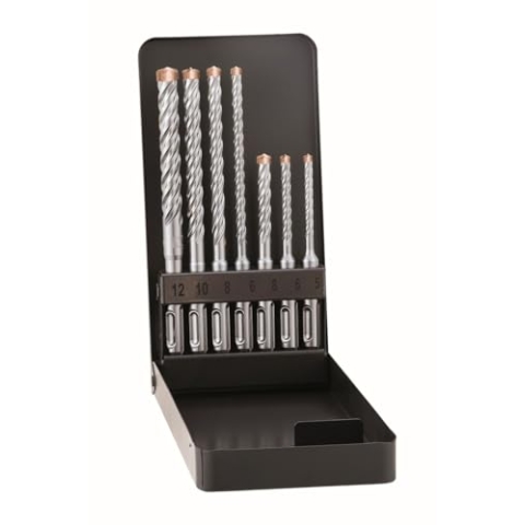 Alpen SDS-plus Hammerbohrerset FORCE X KM 7 mit Metallkassette (7-tlg, 4 Schneiden, Ø 5.0-12.0mm) 0080500007100
