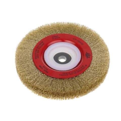 Cepillo circular alambre ondulado, diam. 150, 7 hileras, multieje, acero inoxidable 0,3mm