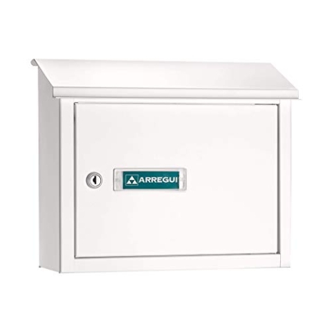 ARREGUI V4061 Maxi Durchwurfbriefkasten aus Aluminium, Mauerdurchwurf Briefkasten in Größe M (DIN A4), Durchwurfkasten zum Kombinieren mit Einwurfblende/Briefschlitz Klappe, Weiß