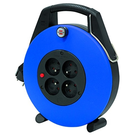 Brennenstuhl Kabeltrommel Comfort-Line 10 m, französische Herstellung, Schwarz/Blau