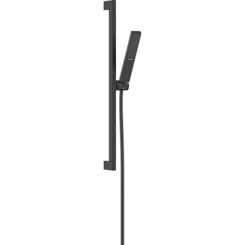 hansgrohe wassersparendes Duschset Pulsify E, Sparduschkopf (EcoSmart) mit Brausestange 65cm, Schlauch und Halterung, Stabhandbrause mit 1 Strahlart, Mattschwarz