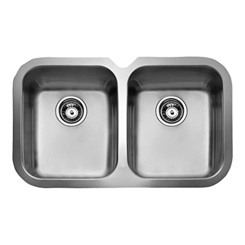 FREGADERO BE 2C 765 Fregadero BE inox 2 cubetas, 200mm, Mueble 80