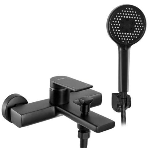 Rea Badewannenarmatur mit Handbrause Verso Black, Komplettset, modern - 21,5X20X24CM