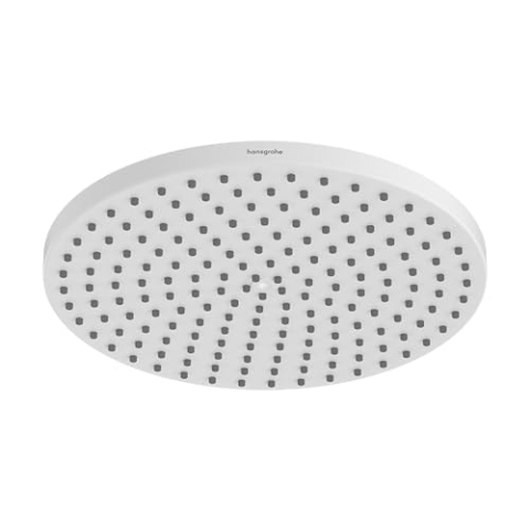 hansgrohe Raindance S - Kopfbrause, Duschbrause (240 mm), Regendusche mit 1 Strahlart (PowderRain) für Wand- oder Deckenmontage, Brausekopf mit Antikalk-Funktion, Mattweiß, 27623700