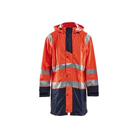 Blaklader 43242000 REGENJACKE HOCHVISIERSTUFE 1, Orange/Marineblau, grootte M
