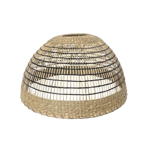 Lumisky Lampenschirm CESARE aus Seegras, geflochten, natürlich, Boho-Stil, für elektrische Fassung E27, Höhe 28 cm