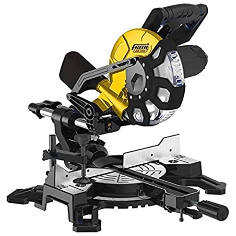 FEMI JOB LINE FM-TR1021 Teleskop-Gehrungssäge 1500 W - 210 mm - Holz und Aluminium - Kopf neigbar rechts/links - Dual-Präzisionslaser - Radialschieber auf Doppelführung - V-Motor