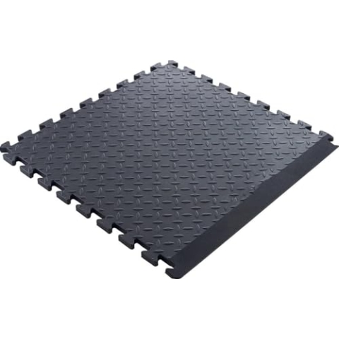 Unicomfort Anti Ermüdungsmatte - 2 Interlockstücke - 150 x 90 x 1.5CM - Werkstattmatte für Stehende Berufe - Fördert die Blutzirkulation - Reduziert Ermüdung - Schwarz