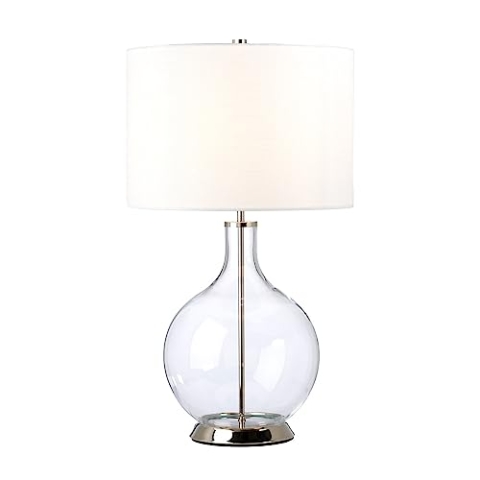 Elstead Orb Tischlampe mit rundem Schirm aus poliertem Nickel
