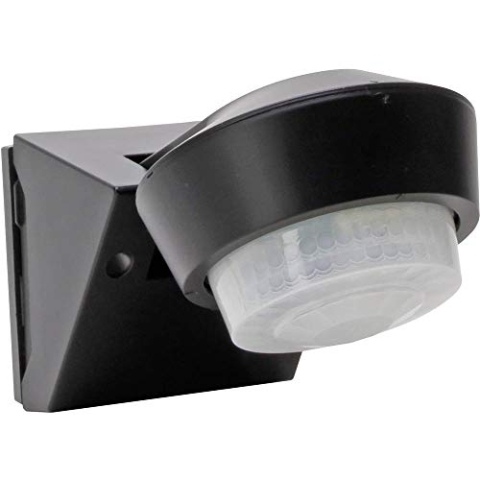 Kopp Infracontrol Bewegungsmelder, 240°, 16m Reichweite, Infrarot-Bewegungsmelder Aufputz für Außen und Innen, IP55, schwarz, 824615019