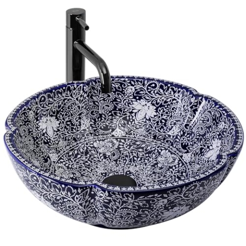 Rea Aufsatzwaschbecken Waschtisch Handwaschbecken Bad Waschschale Waschbecken für Badezimmer 425 x 425 x 150 mm Keramik (Zeichnung)