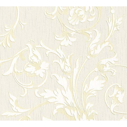 Architects Paper Textiltapete Tessuto Tapete mit Ornamenten floral 10,05 m x 0,53 m beige creme metallic Made in Germany 956337 95633-7