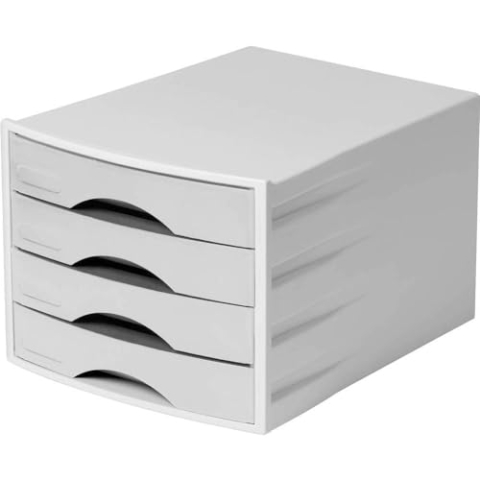 Durable Schubladenbox ECO 4 Fächer, für A4, Blauer Engel, grau, 776210