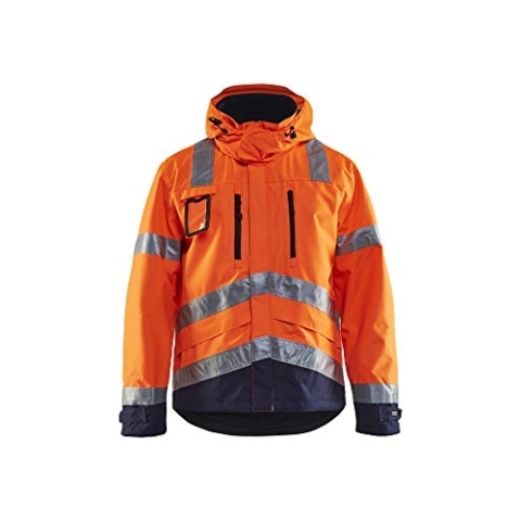 Blakläder 483719775389 x L High Schrauben Regenjacke Class 3 Größe XL orange/marine blau