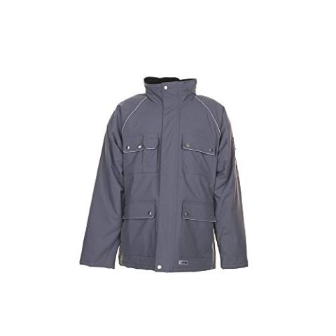 Planam Größe L Herren Canvas 320 Winter Parka grau schwarz Modell 2193