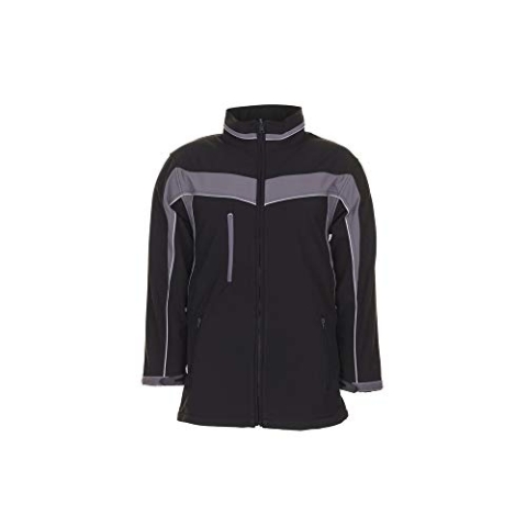 Planam 2700052 Plaline Softshelljacke, Schwarz/Zink, Größe L