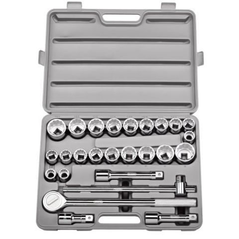 Draper 89029 Steckschlüssel-Satz mit 3/4 Zoll Vierkantantrieb Silverdrive, 26-teilig