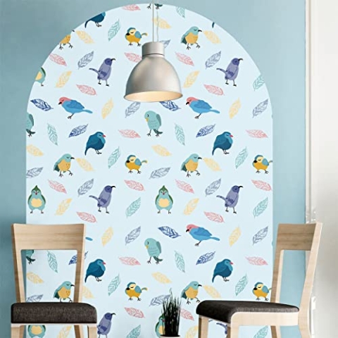 Ambiance Sticker Vliestapete Riesenfresken Vorgekleistert -Degli Uccelli-Bogen - Dekoratives Etikett | H131 x L90 cm