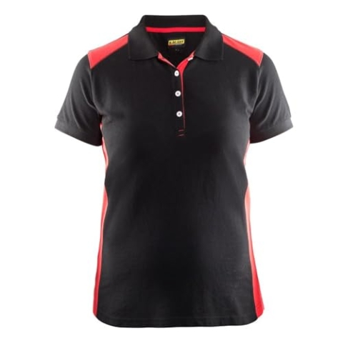 Blakläder Damen-Polo-Shirt, 1 Stück, M, schwarz / rot, 339010509956M
