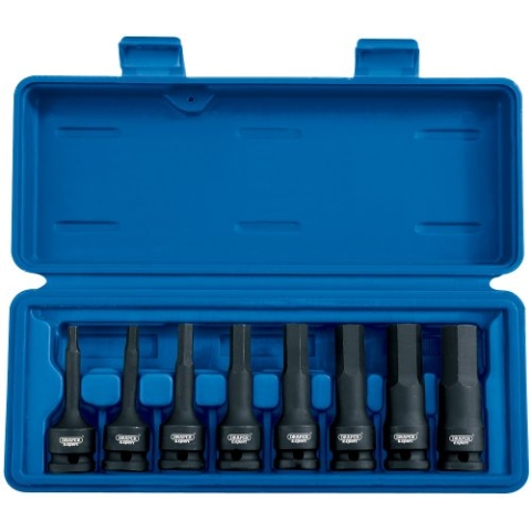 Draper Expert 26439 Innensechskant-Bitsatz mit 12,7 mm (1/2 Zoll) Vierkantantrieb für Schlagschrauber, 8-teilig