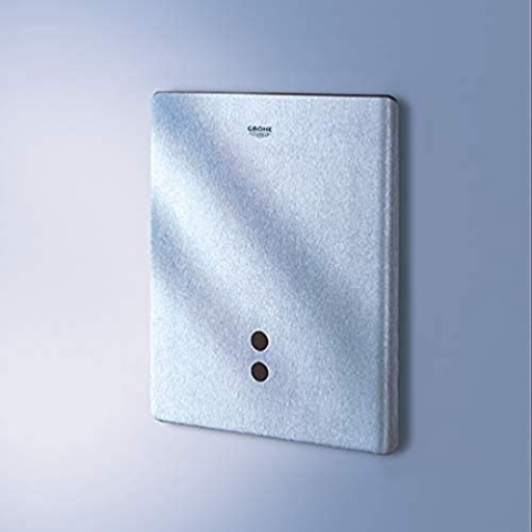 GROHE Tectron Skate - Infrarot-Elektronik für Urinal (Fertigmontageset, Wandeinbau, Infrarot-Steuerung, Spülzeit einstellbar, Batterie-Kontrollleuchte), Edelstahl, gebürstet, 37750SD0